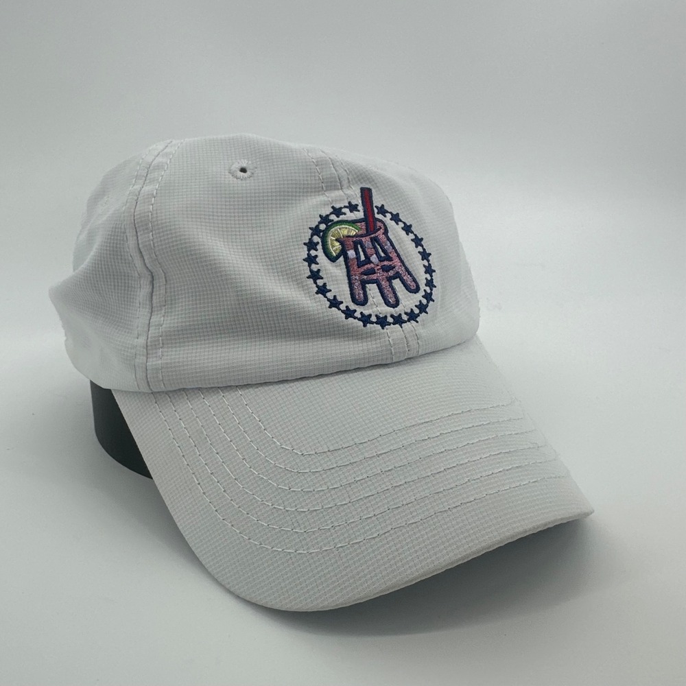 Barstool Sports Hat Cap Unisex OSFM White Drink Logo Stars Ripstop Lime Golf - Picture 2 of 7